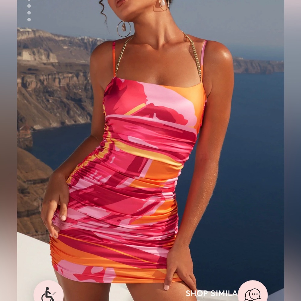 Oh Polly Ruched Satin Mini Dress